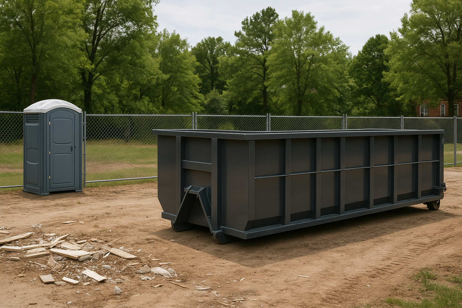 Jobsite Setup 101: Pairing Dumpsters + Portable Toilets + Temporary Fencing — jobsite cleanup planning